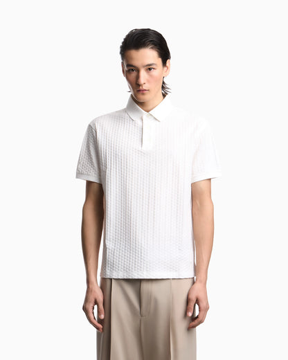 US Exclusive jacquard jersey polo shirt