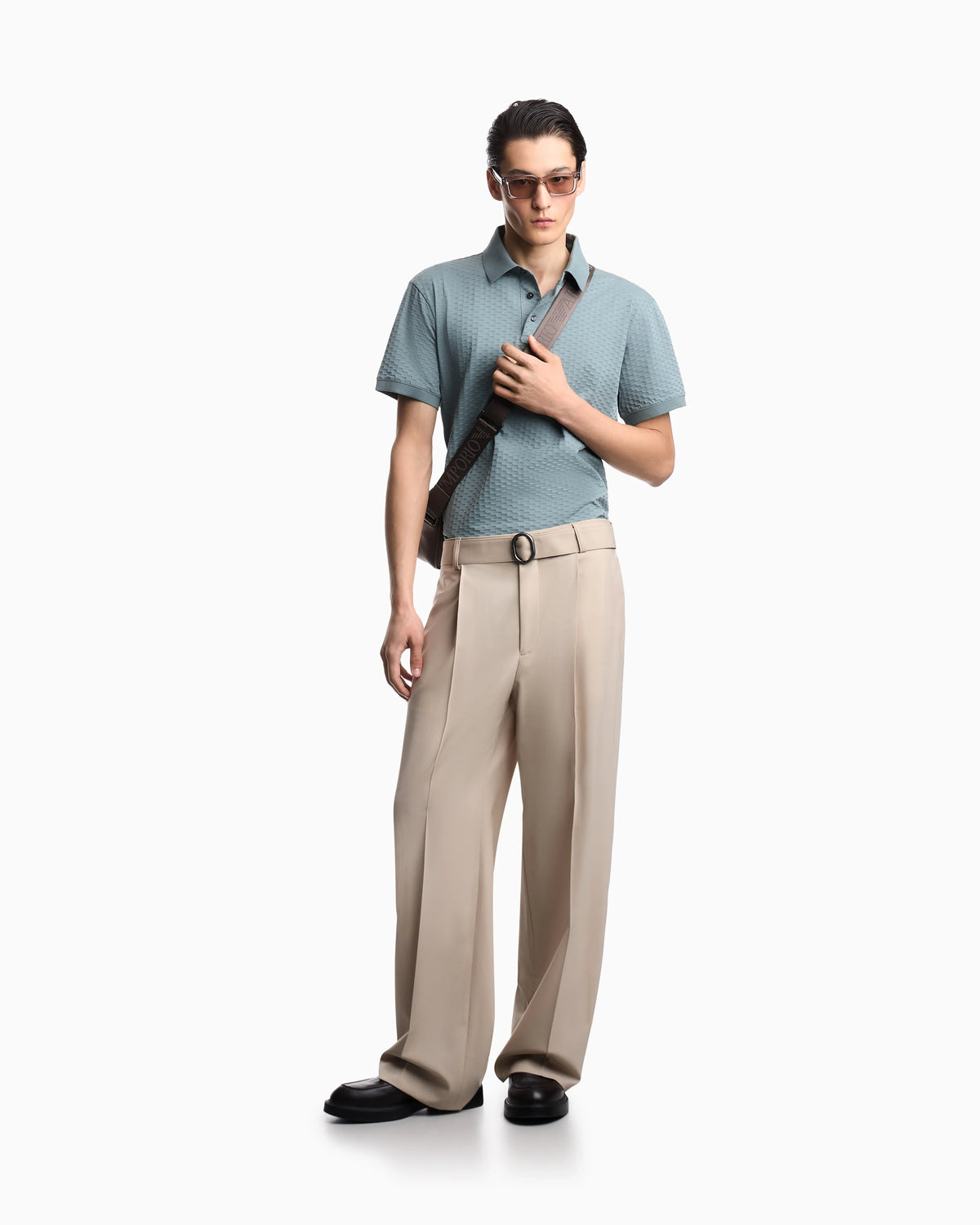 US Exclusive jacquard jersey polo shirt