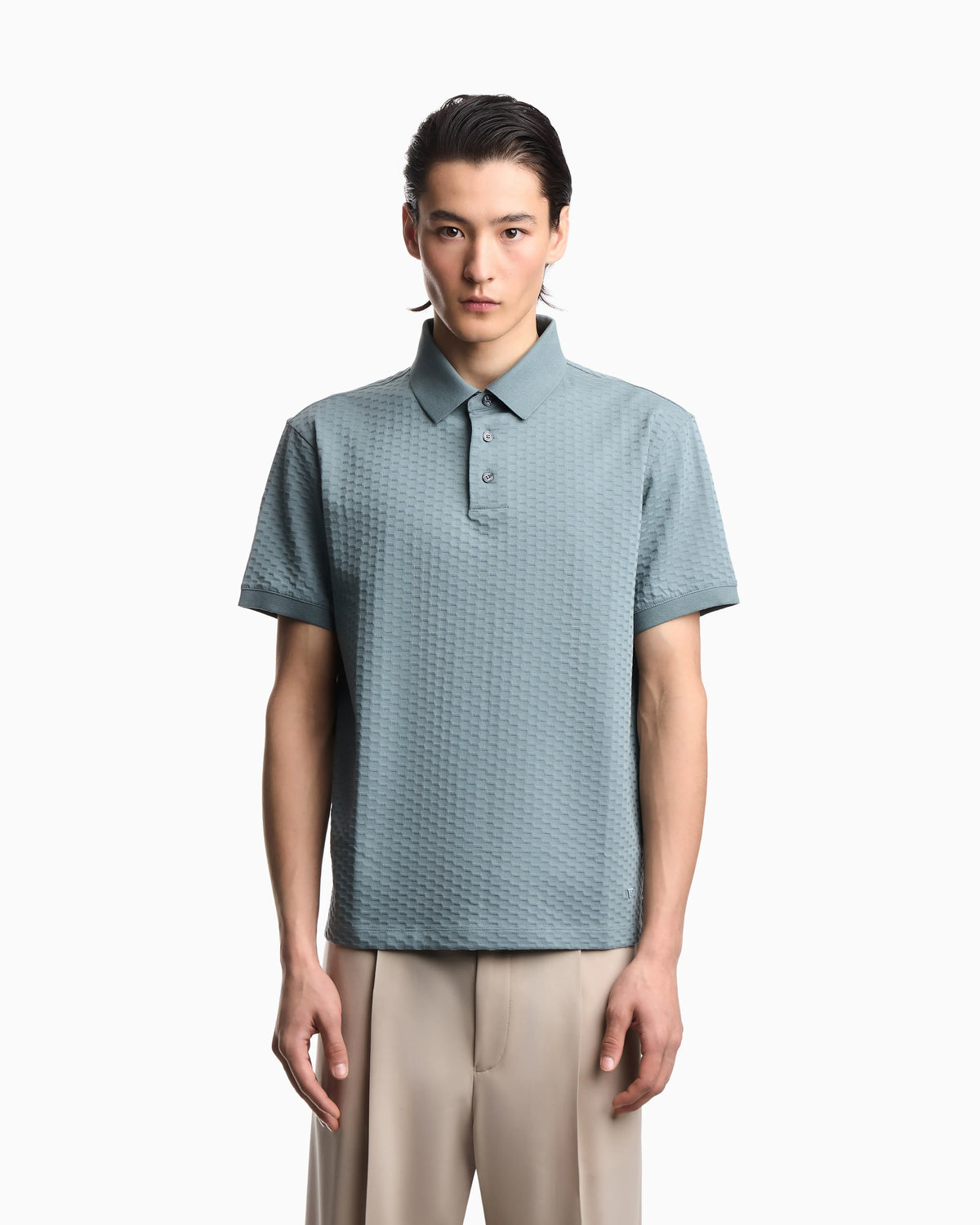 US Exclusive jacquard jersey polo shirt