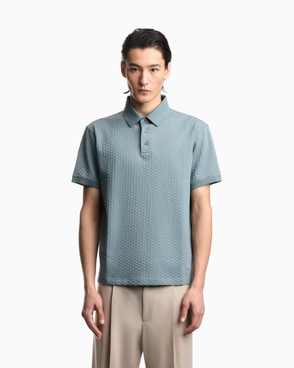 US Exclusive jacquard jersey polo shirt