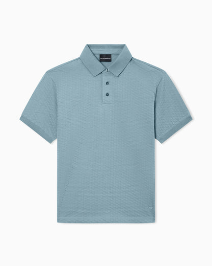 US Exclusive jacquard jersey polo shirt