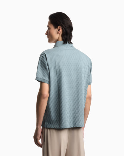 US Exclusive jacquard jersey polo shirt