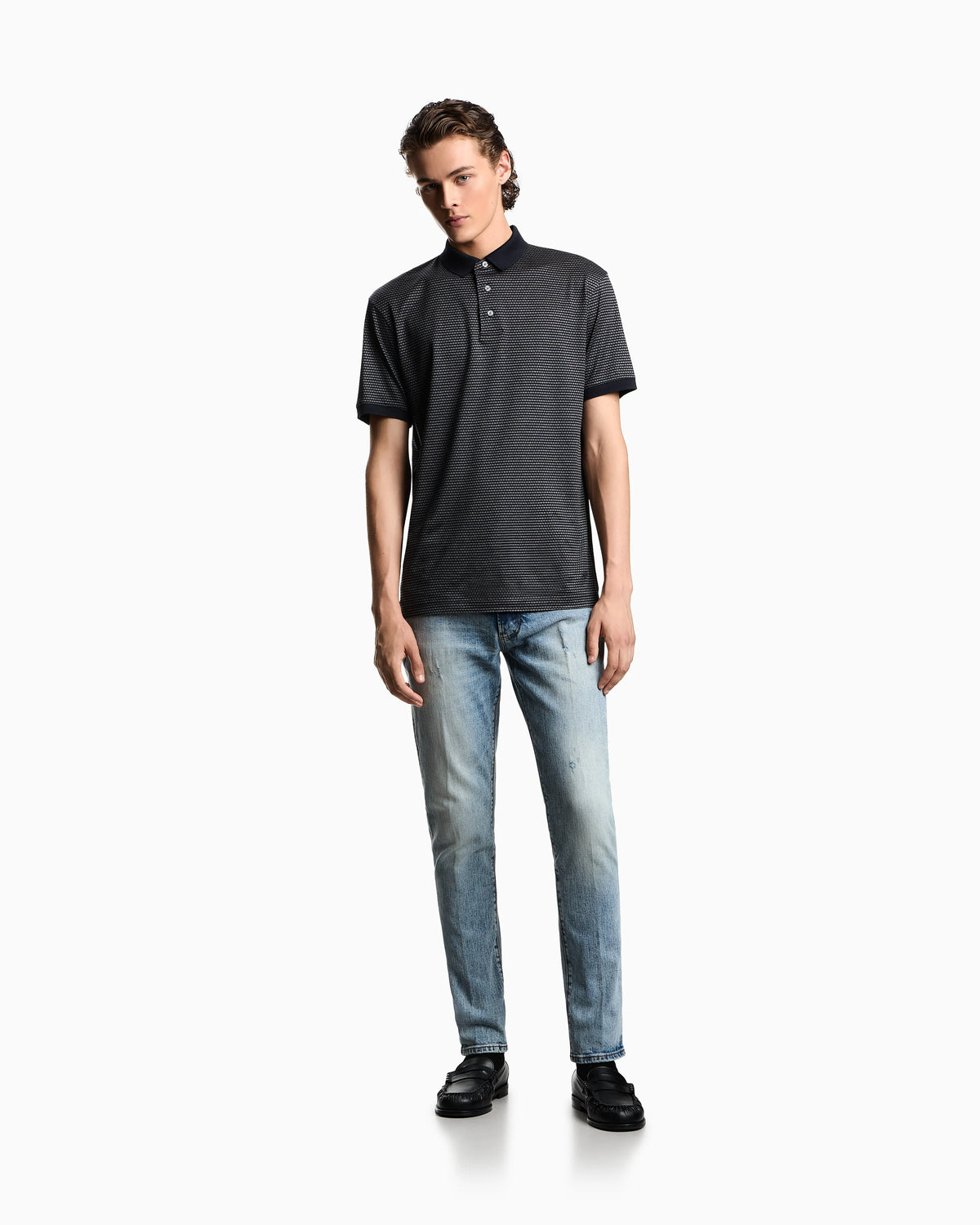 Ribbed Polo Shirt