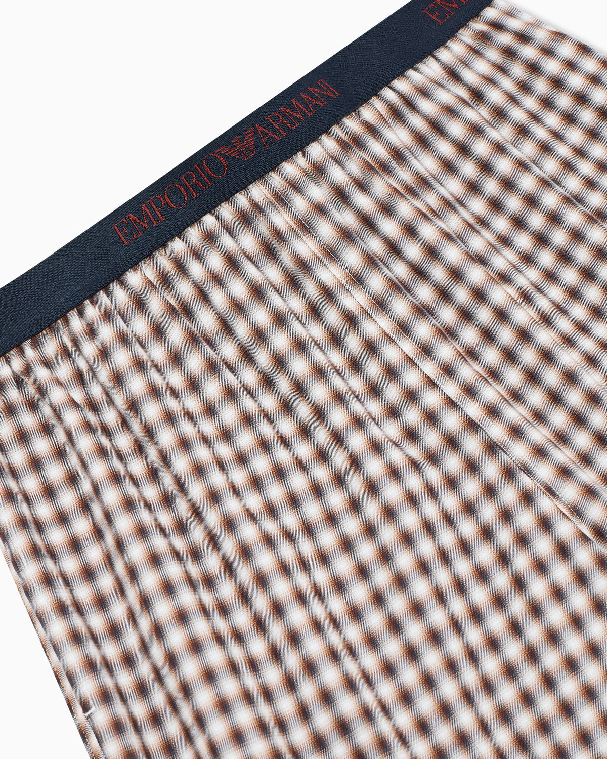 Checkered cotton lounge pants with elastic waistband