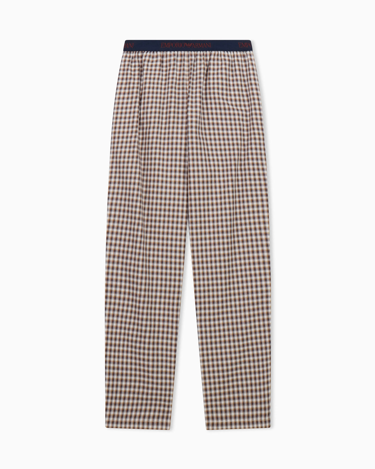 Checkered cotton lounge pants with elastic waistband