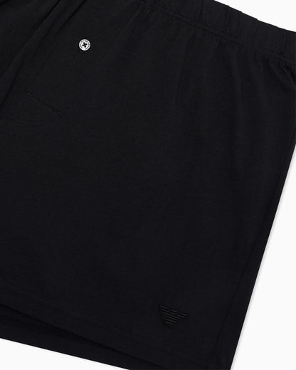 Boxer shorts in pima cotton jersey with single button fly