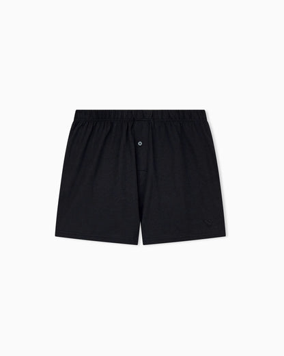 Boxer shorts in pima cotton jersey with single button fly