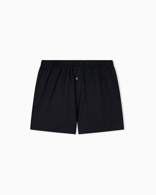 Boxer shorts in pima cotton jersey with single button fly