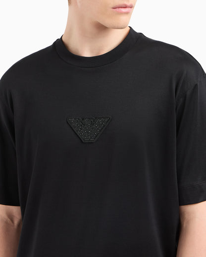 ASV Clubwear T-shirt in a Lyocell blend jersey with an eagle patch and rhinestones