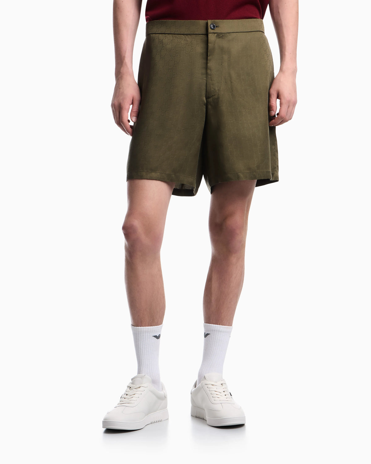 Bermuda shorts in Tencel jacquard with a regular fit