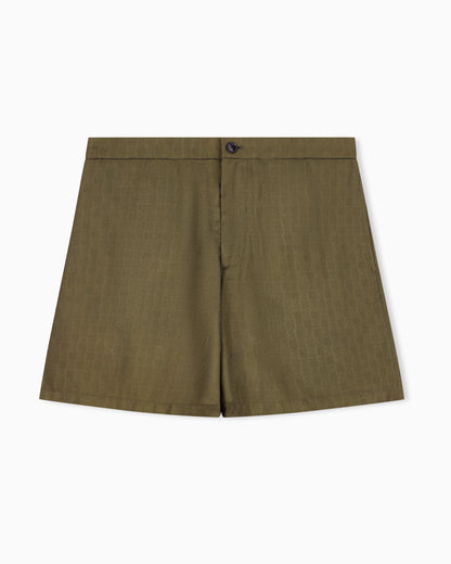 Bermuda shorts in Tencel jacquard with a regular fit