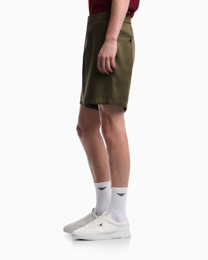 Bermuda shorts in Tencel jacquard with a regular fit