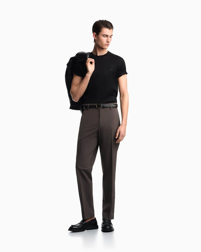 Nylon viscose blend trousers