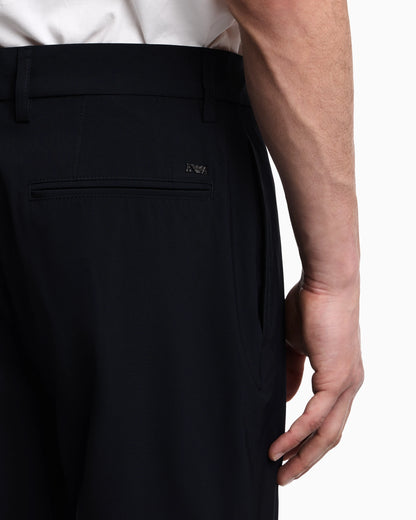 Nylon viscose blend trousers