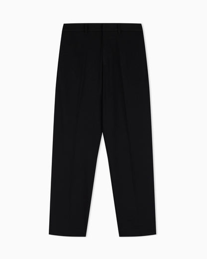 Waffle-effect armure fabric trousers