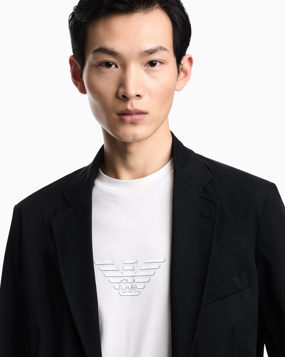 Stretch-nylon twill blazer with detachable inner panel