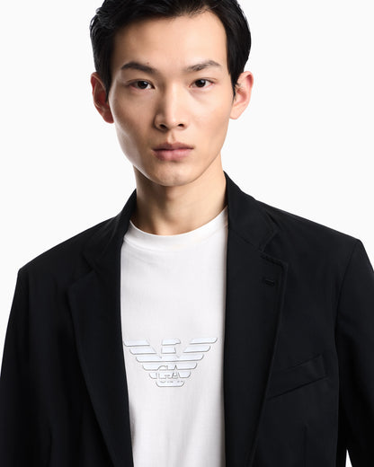 Stretch-nylon twill blazer with detachable inner panel