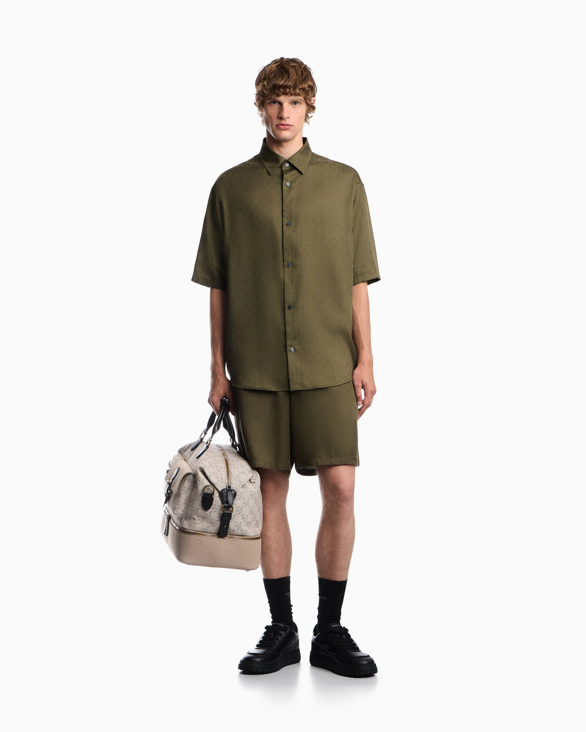 Shirt in lyocell jacquard with a regular fit