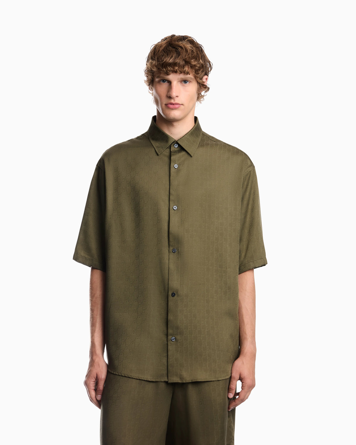 Shirt in lyocell jacquard with a regular fit