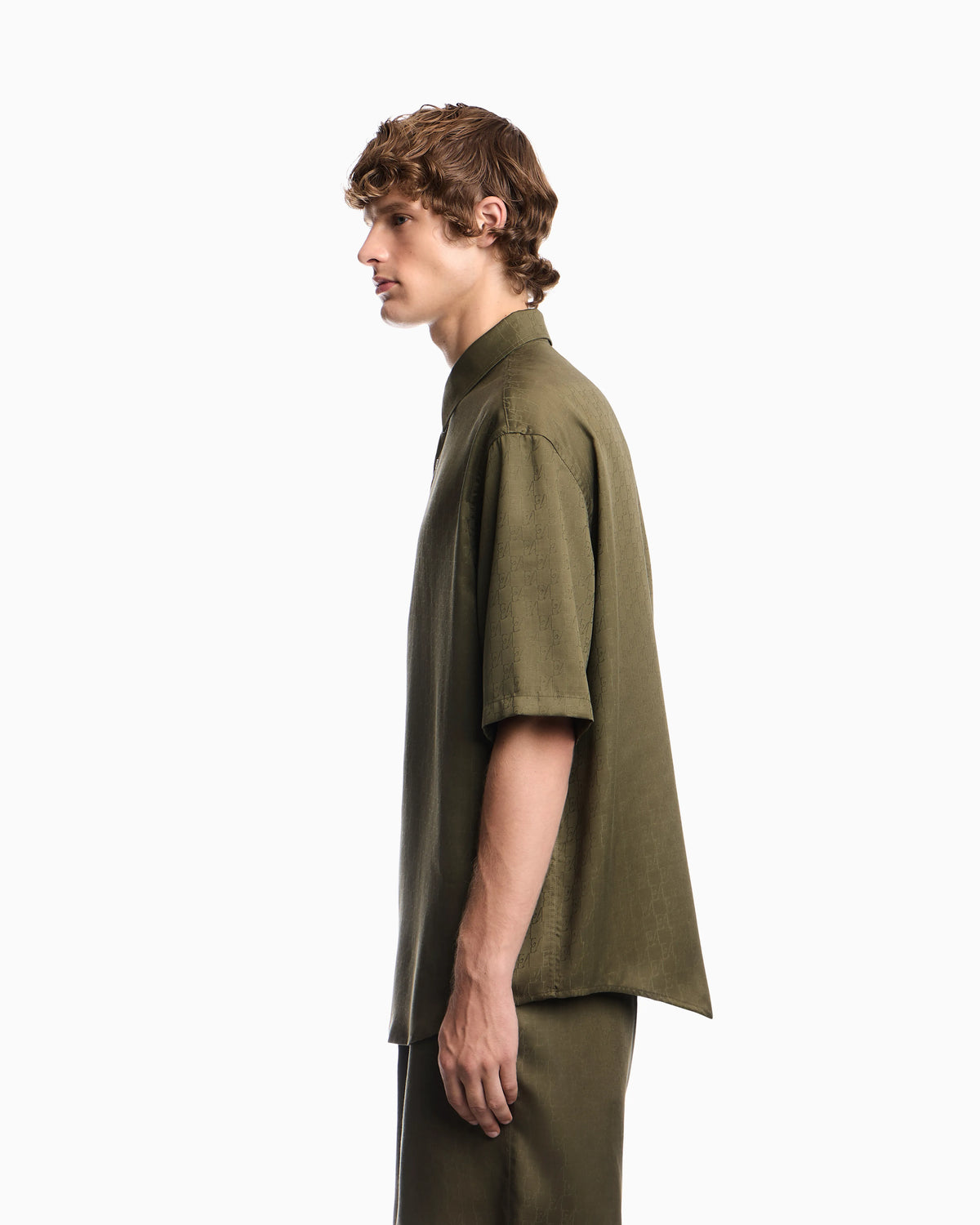 Shirt in lyocell jacquard with a regular fit