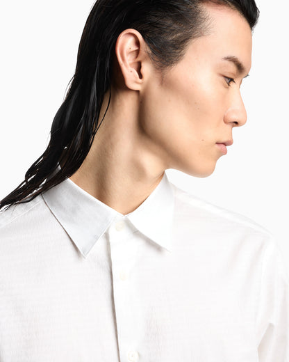 Jacquard shirt with all-over lettering