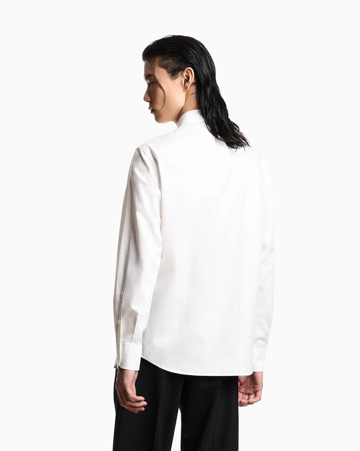 Jacquard shirt with all-over lettering