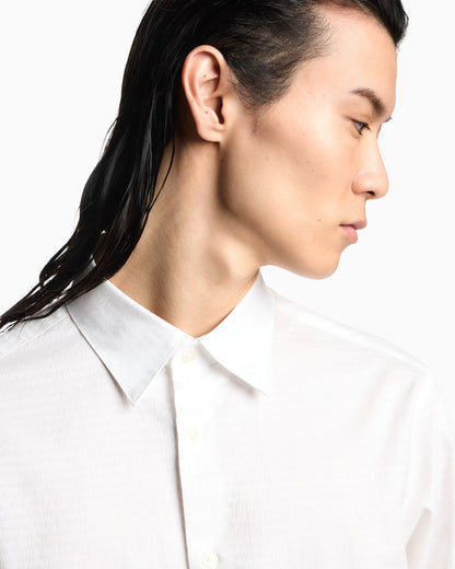 Jacquard shirt with all-over lettering