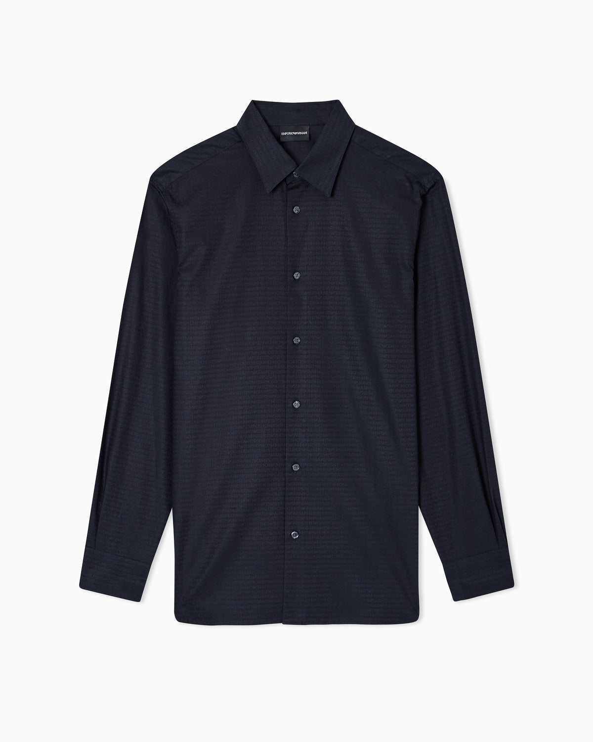 Jacquard shirt with all-over lettering