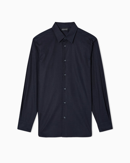 Jacquard shirt with all-over lettering