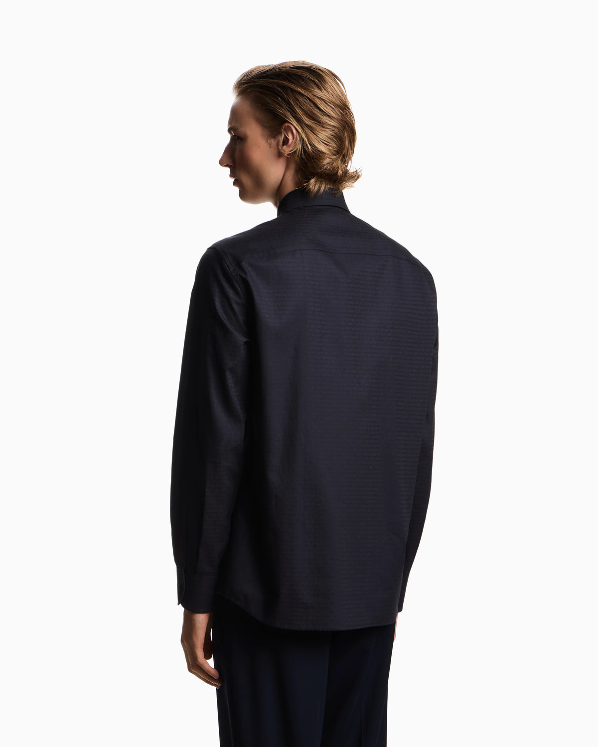 Jacquard shirt with all-over lettering