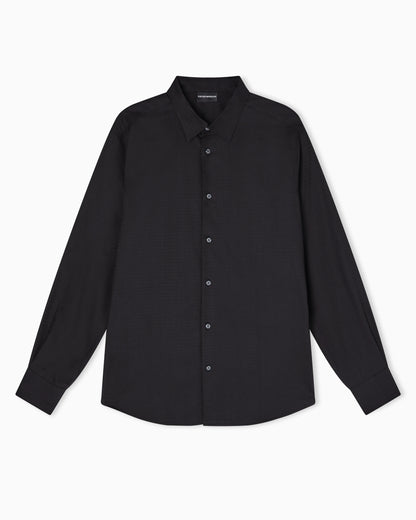 Jacquard shirt with all-over lettering