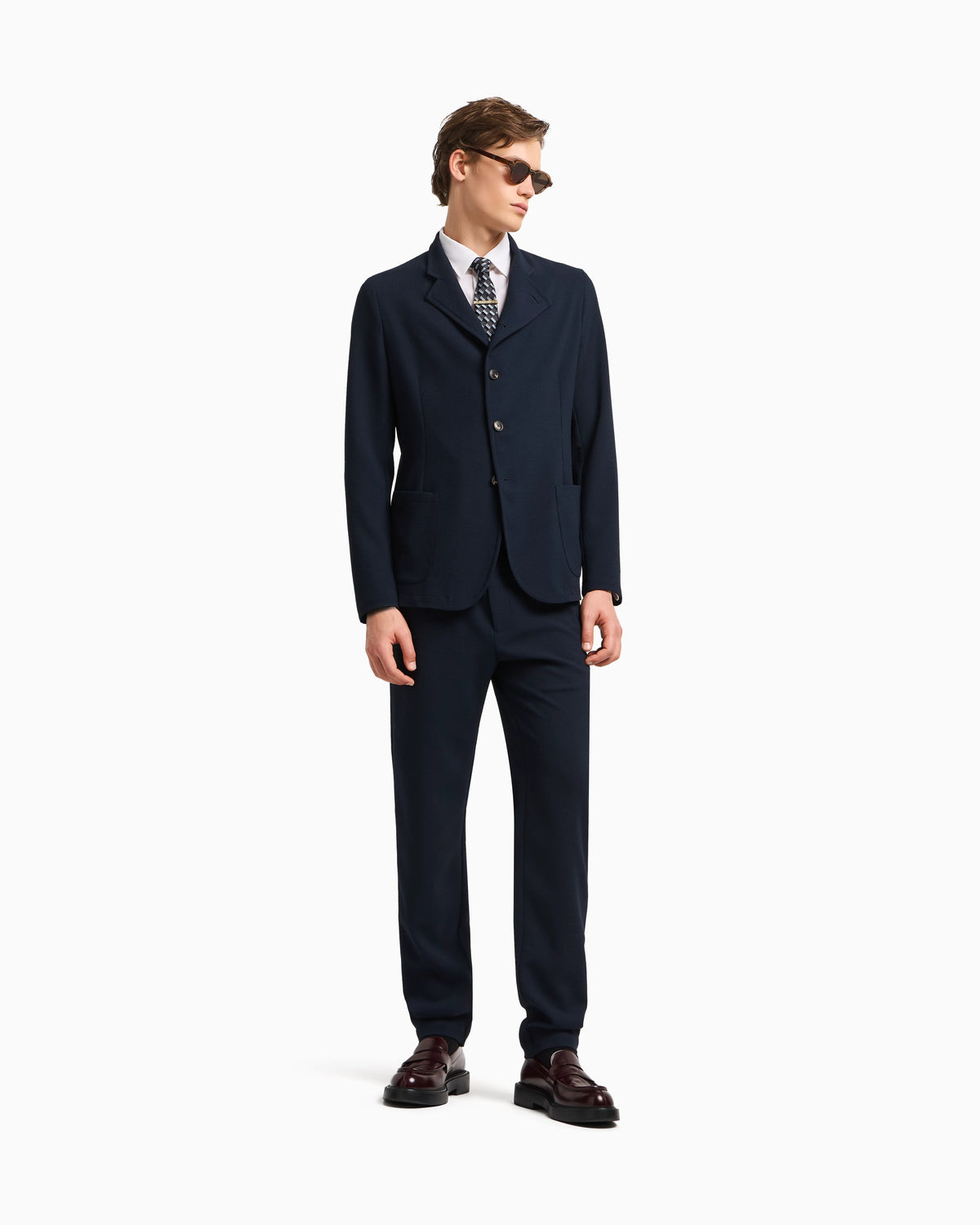 Icon 3D piqué-effect crêpe jersey trousers