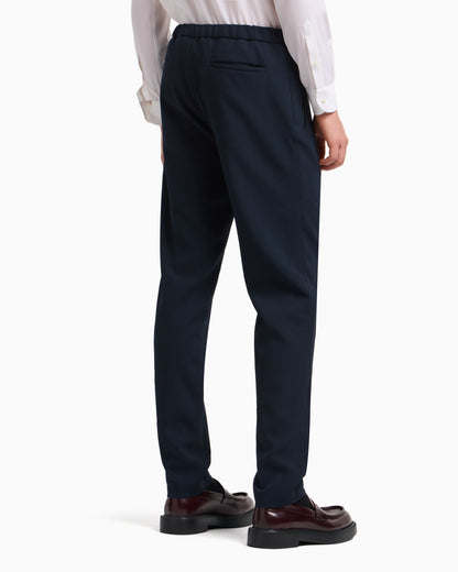 Icon 3D piqué-effect crêpe jersey trousers