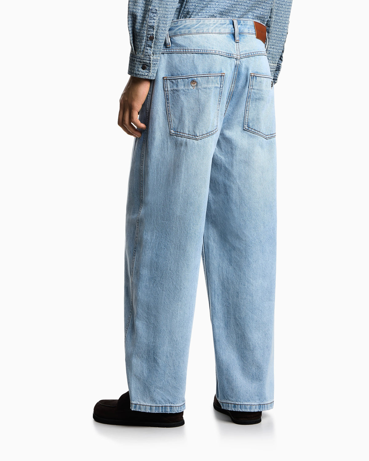 J80 baggy twist-fit, stone-washed denim jeans