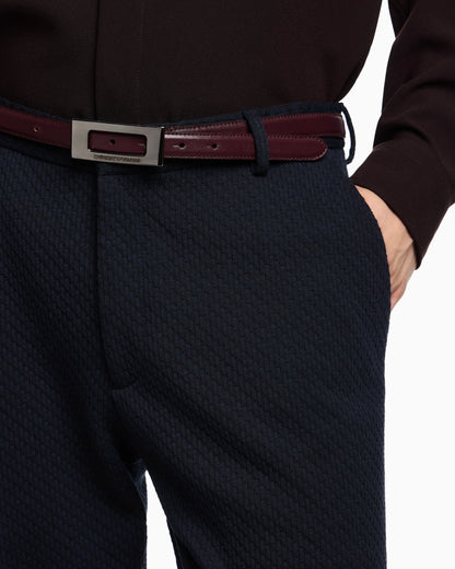 Jacquard double jersey knit chinos