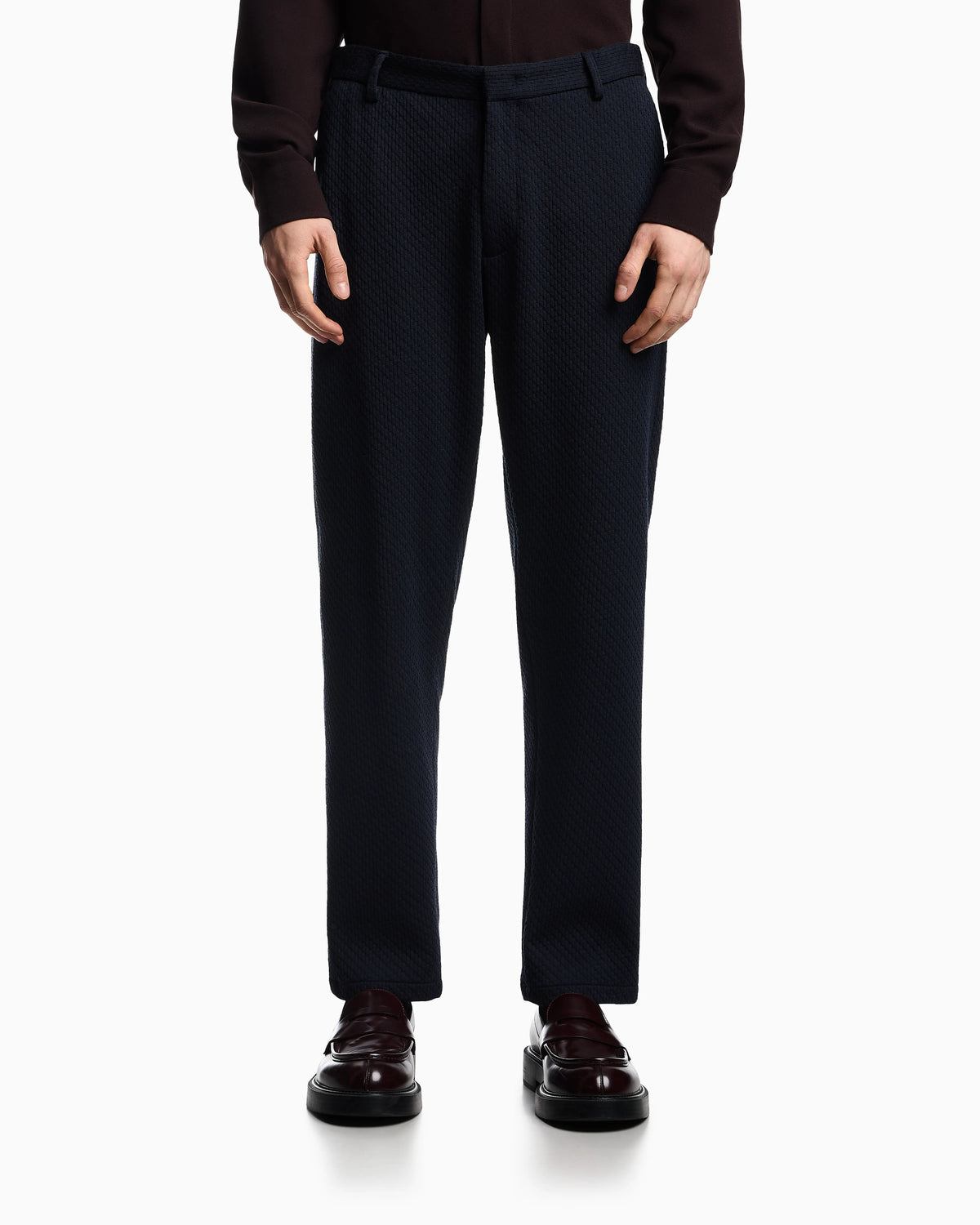 Jacquard double jersey knit chinos