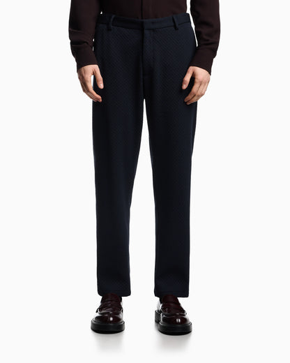 Jacquard double jersey knit chinos