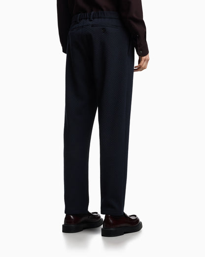 Jacquard double jersey knit chinos