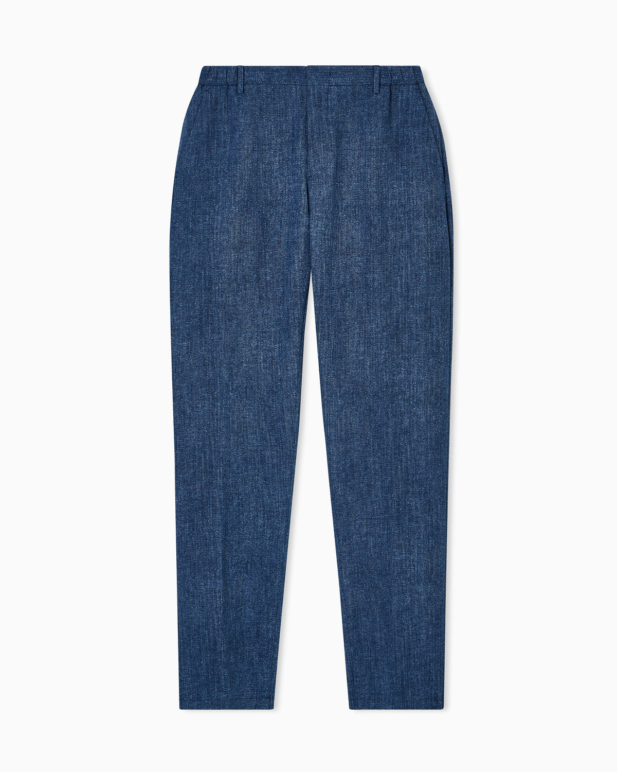Printed seersucker fabric trousers