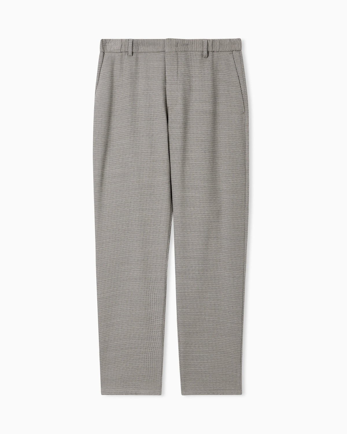 3D waffle-effect wool-jersey trousers