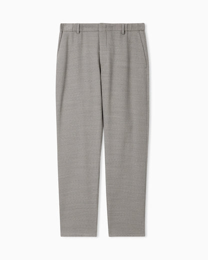 3D waffle-effect wool-jersey trousers