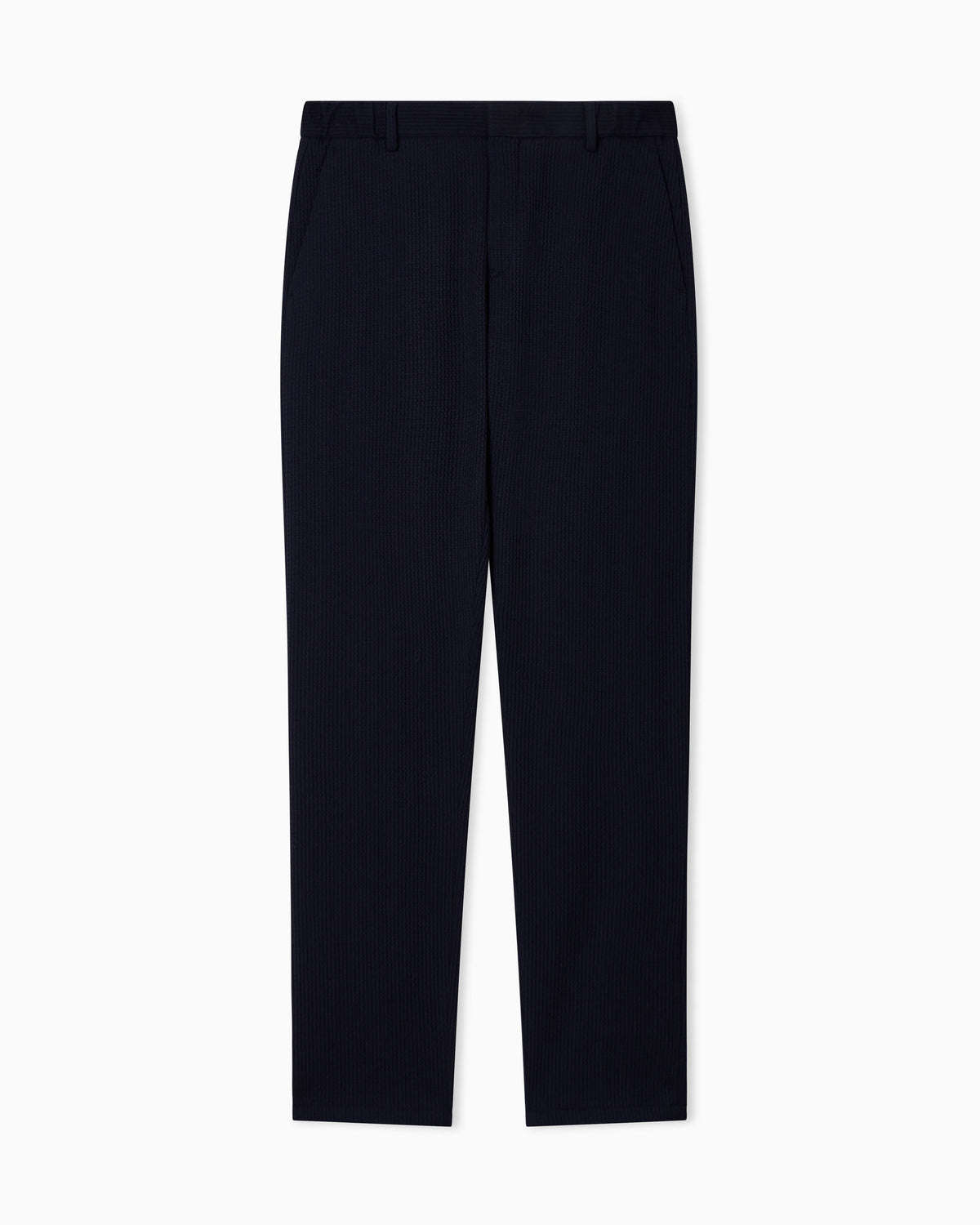 3D waffle-effect wool-jersey trousers
