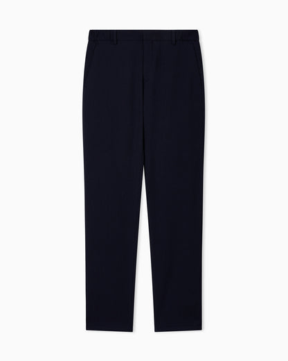 3D waffle-effect wool-jersey trousers