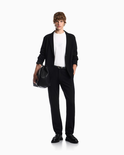 Trousers in techno jersey pique