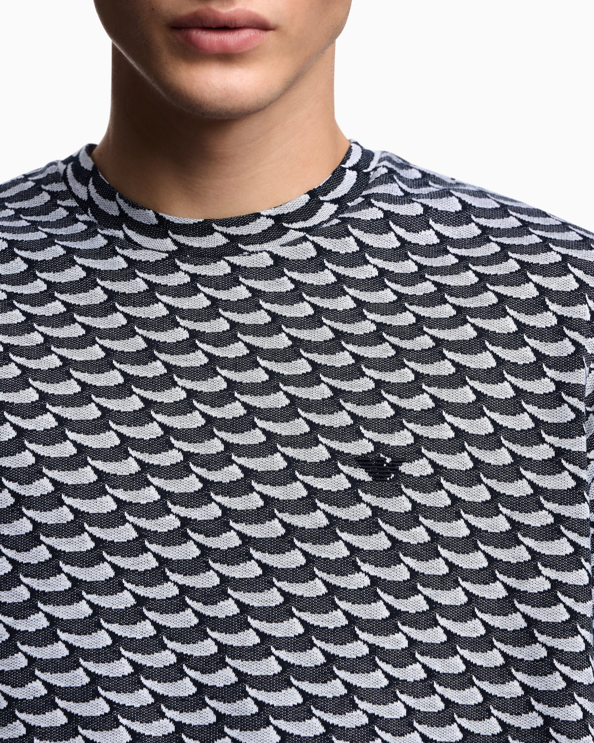 Logo jumper in cotton with optical pattern Capsule Icon