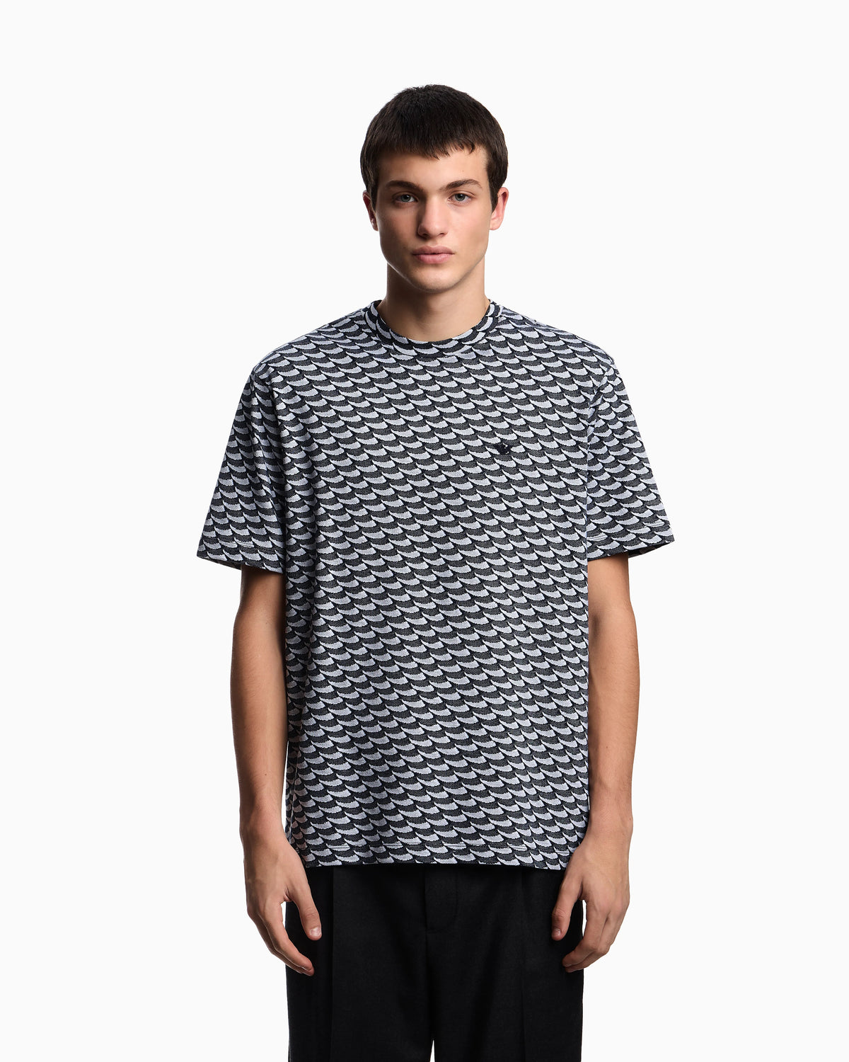 Logo jumper in cotton with optical pattern Capsule Icon
