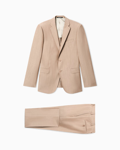 Single-breasted poplin suit with a Solaro effect