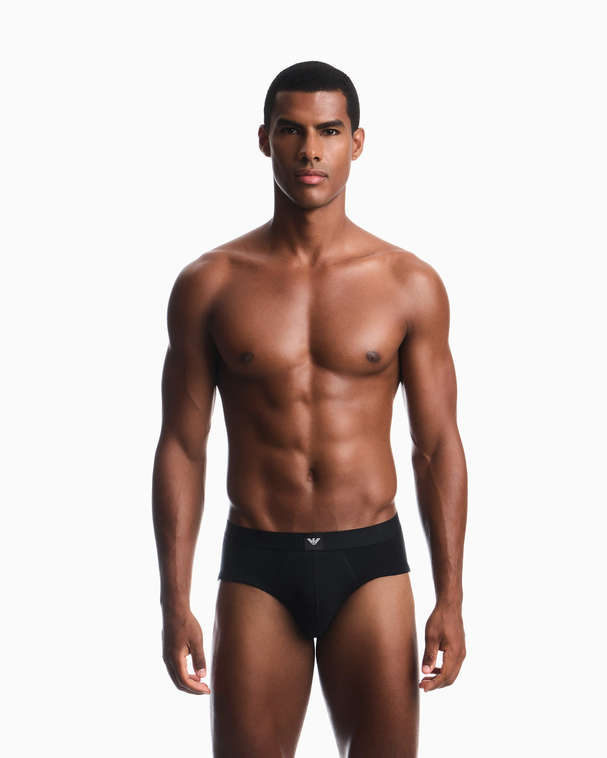 Three-pack of cotton jersey briefs with logo label
