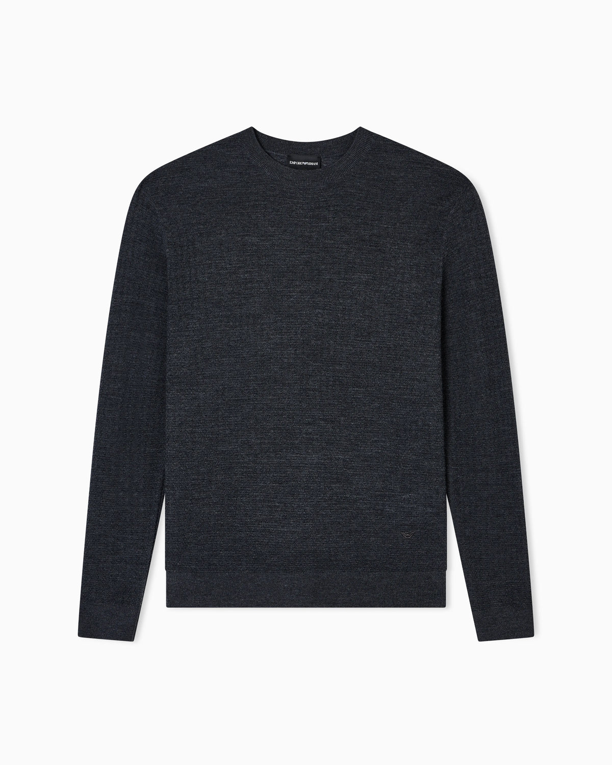 Virgin wool jumper with embossed jacquard pattern