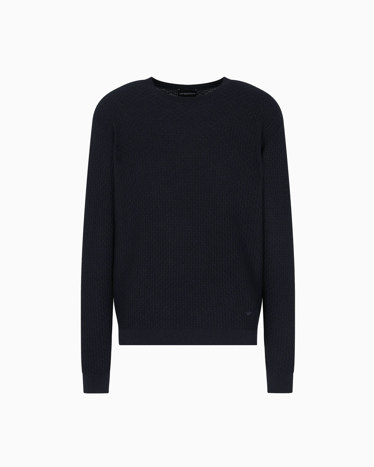 Virgin wool jumper with embossed jacquard pattern